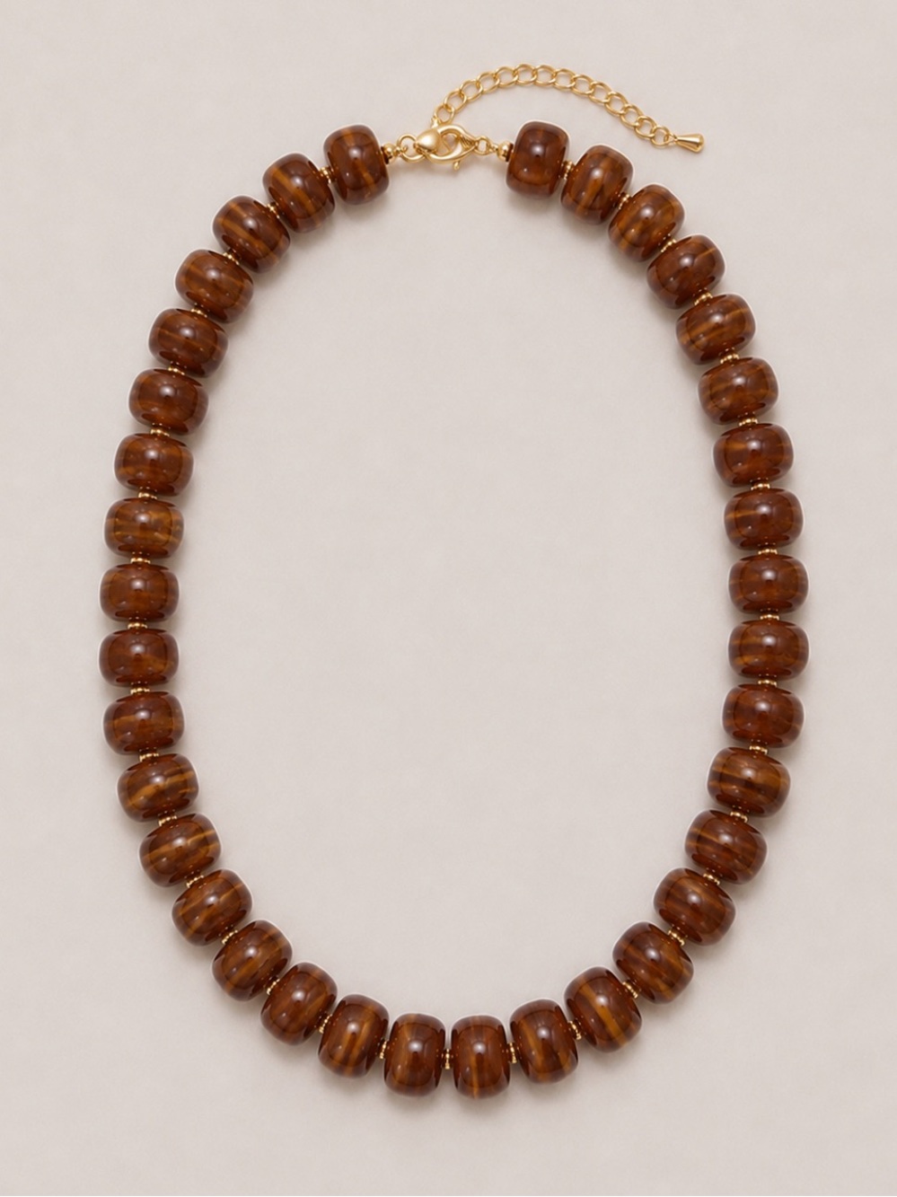 New! Warm Brown Beaded Neutral Necklace NWOT